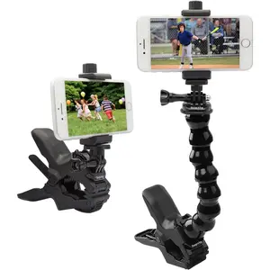 Suptig Phone Holder Desk Gooseneck Mount, Cell Phone Clamp Clip for Pole, Mount Stand, Compatible for iPhone 16 Plus iPhone 15 Pro 14 Plus Xs Max XR X 8 7 6 6s Plus and Other 4-7'' Device