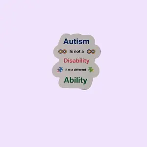 Autism Is Not a Disability It's a Different Ability Transparent 4 Car Decal for Awareness and Support