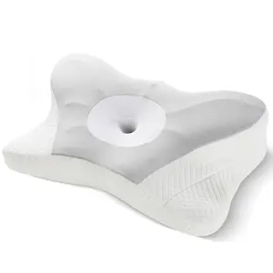 Ergonomic Foam Neck Pillow Two Different Heights For Supine Prone Side Sleeper King Size Head Shoulder Contact Cervical Pillow For Back And Side Sleeper