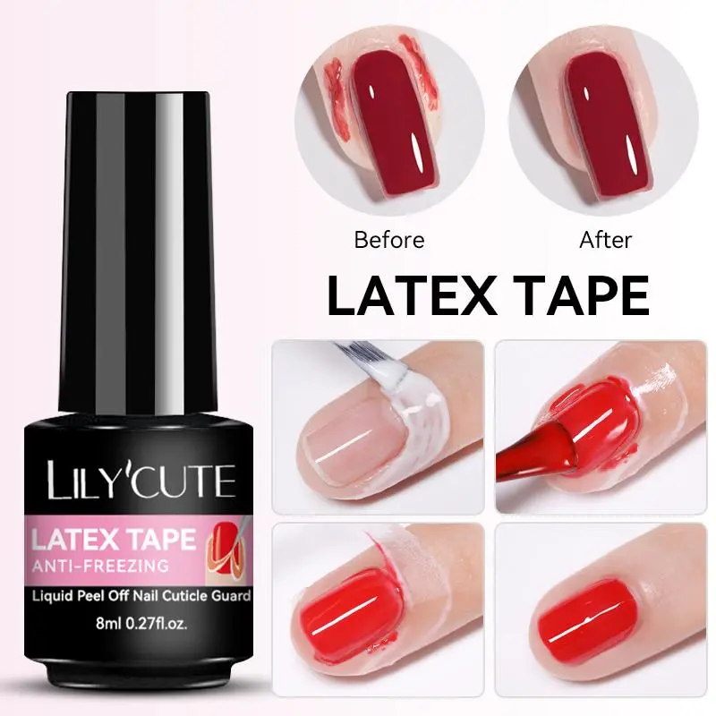8ml Anti-freezing Nail Edge Latex Tape Gel Polish Peel Off Liquid  Nail Cuticle Guard Glue Nail Finger Protectors
