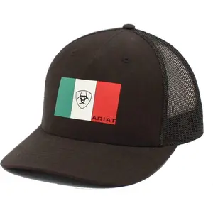 Ariat Unisex Mexican Flag Black Mesh Back Snapback Hats
