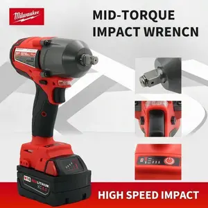 2026Milwaukee 900Nm High Torque Brushless Electric Impact Wrench 18V Battery screwdriver Car Truck Repair Power Tool Cordless Drill Cordless Brushless Impact Drill