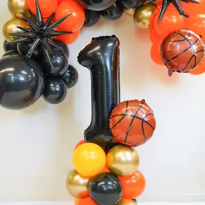 Rookie Year 1st Birthday Party Balloon Column | Basketball NBA theme Birthday Party Balloon Column | Sports Theme Balloons Column