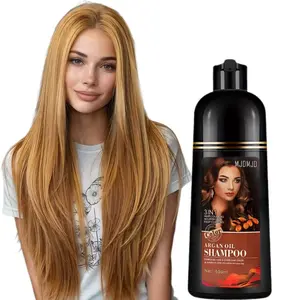 Blonde Brown Hair Dye Shampoo 3-in-1 with Argan Oil – Long-Lasting, Gentle Herbal Formula, Safe & Natural, Easy At-Home Use for Women & Men, 16.9 Fl Oz