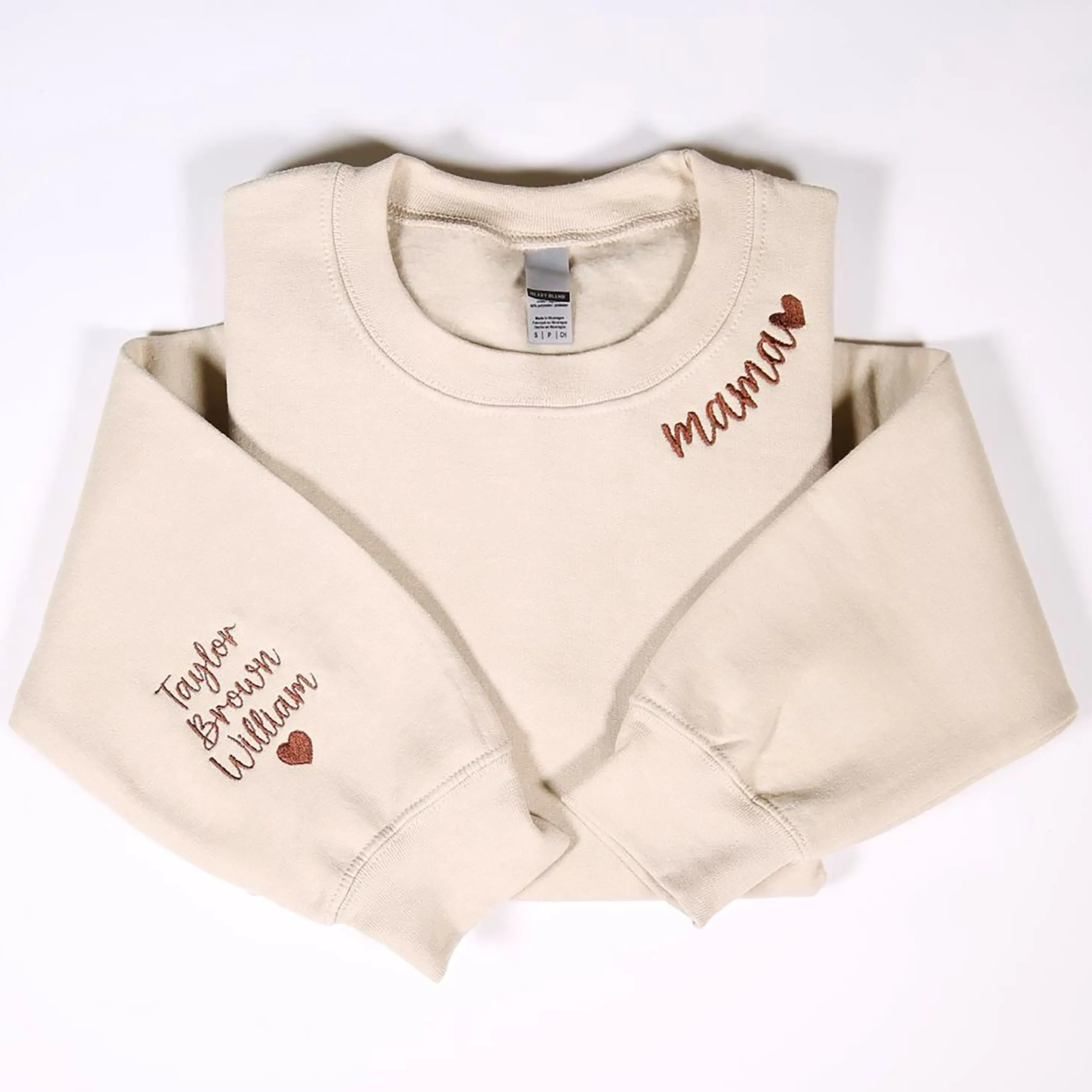 Custom Mama Embroidered Sweatshirt With Names On Sleeve, Personalized Mom Embroidery Hoodie, Birthday Mommy Shirt, Pregnancy Gifts, Christmas Gift For Mom, new mama Sweater