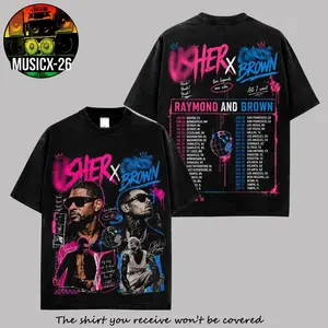 The R&B Tour Date 2026  Raymond & Brown Pink Official Premium Cotton T-Shirt, R&B Music Duo Graphic Tee, Urban Hip Hop Soul Streetwear Shirt, Breezy Concert Tour Merch, Gift for Tea