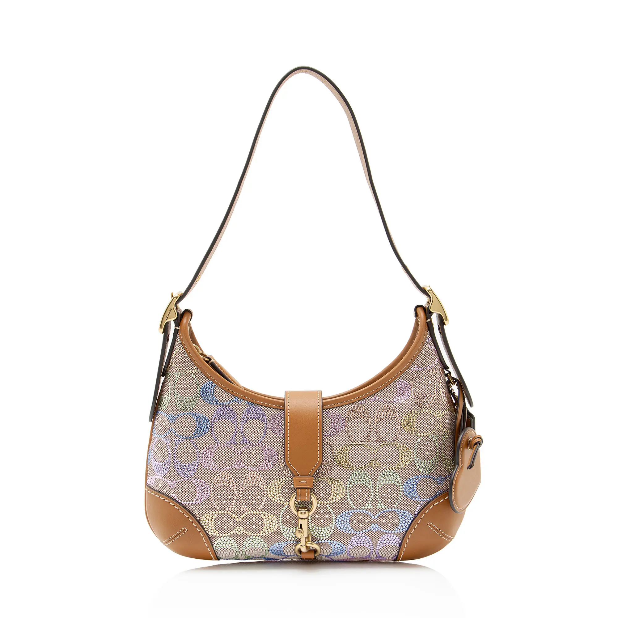 Pre-owned coach Leather Shoulder Bags Crystal Embellished CC Hamptons Hobo