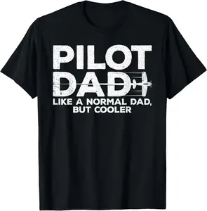 100% Cotton Funny Pilot Dad Art For Men Father Aviation Airplane Pilot T-Shirt