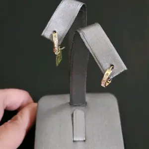 14k gold cz earrings