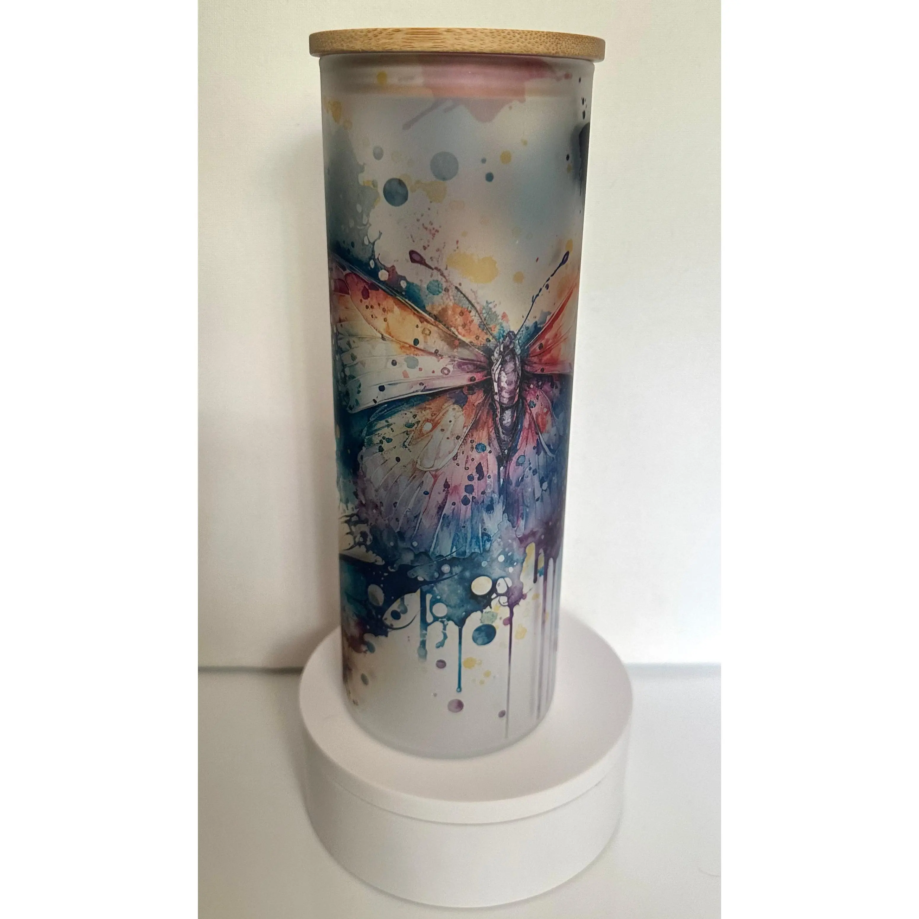 Watercolor butterfly on glass Watercolor butterfly on glass