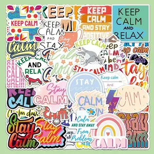 Keep Calm Series Graffiti Sticker, 50pcs/set Waterproof Decorative Sticker, DIY Creative Sticker for Phone Case, Laptop, Notebook, Helmet, Skateboard