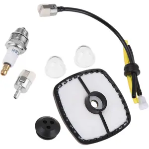 Compatible with Echo ES-250 PB-250 PB-250LN GT-200 GT-225 PAS-225 PE-200 PPF-210 PPF-211 SHC-225 SRM Series Trimmers and Blowers SRM 225 Adjustment Kit - Air Filter, Fuel Line Kit, Spark Plug, and Primer Bulb Replacement Parts