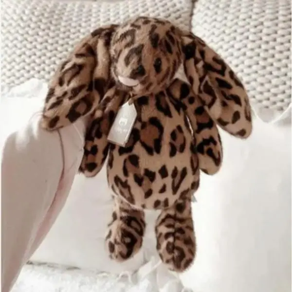 Jellycat Cobblehop Leopard Bunny Plush with Long Ears, Cozy Stuffed Animal Gift for Girlfriend and Collectors, Ready to Ship Form US