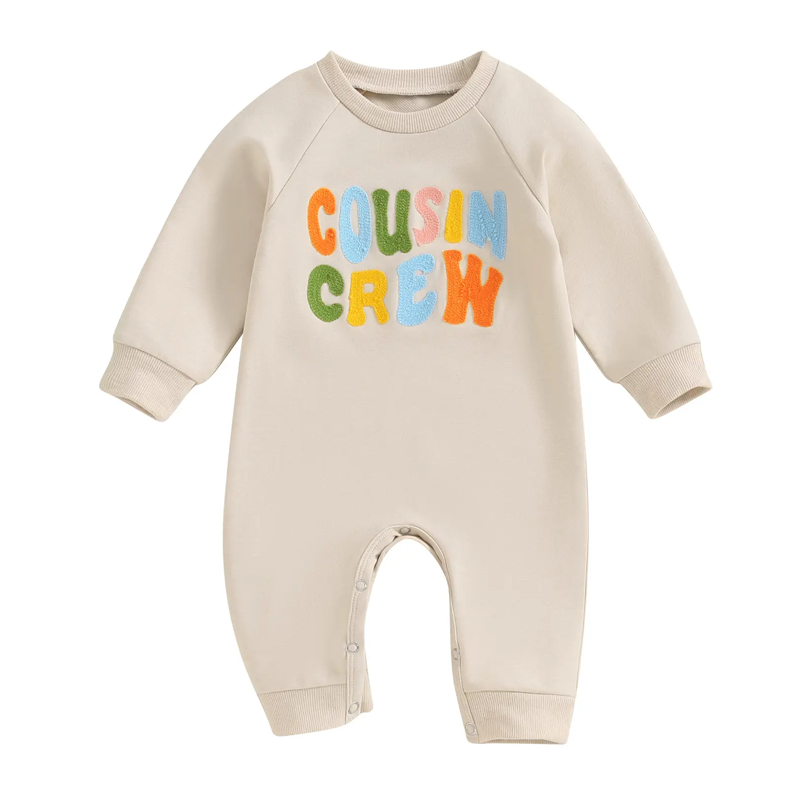 Toddler Newborn Baby Girl Boy Bubble Romper Sweatshirt Rompers Colorful Cousin Crew Embroidery Long Sleeve Jumpsuit Little Bother Infant Fall WinterClothes, Cute Clothes, 12-18M, 3 - 6 Months, 0-3M