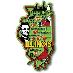 Illinois Colorful State Magnet by Classic Magnets, 2.3" x 4"
