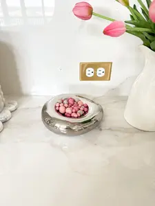 Silver Chrome Donut Bubbled Bowl