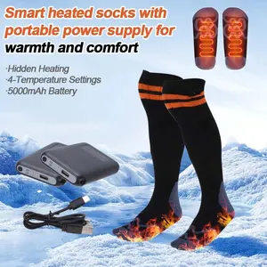 APP Heating Socks Skiing Electric Heated Socks Outdoor Sports Walking Heated Socks with 5000mAh Battery & 4 Temperature Settings for Warmth and Comfort
