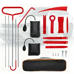 21-Piece Car Door Interior Repair Tool Set, Automotive Repair Kit, Includes Air Pump, Window and Door Opening Clips, Long Handle Tools, Storage Bag