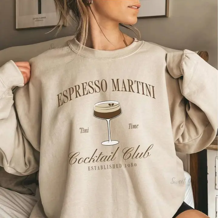 Tini Time Sweatshirt, Espresso Martini Sweatshirt, Retro Cocktail and Social Club Sweatshirt