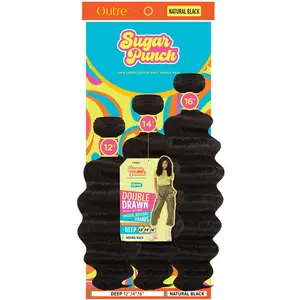 Outre Sugar Punch 100% Unprocessed Remy Human Hair Double Drawn Weaves - DEEP - Multi