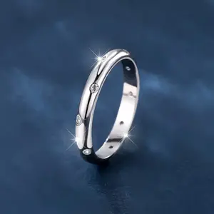 925 Silver Diamond Set Ring, Classic Bohemian Style, Vintage Wedding Ring with Zircon Decoration, Proposal and Confession Ring, Jewelry Gift