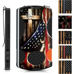 Tactical Men's Wallet, Christian Minimalist Wallet with Money Clip and Credit Card Holder, Slim Aluminum Metal Money Clip, RFID Blocking Card Holder Wallet, Holds up 12 Cards and Cash, Ideal Man Gift