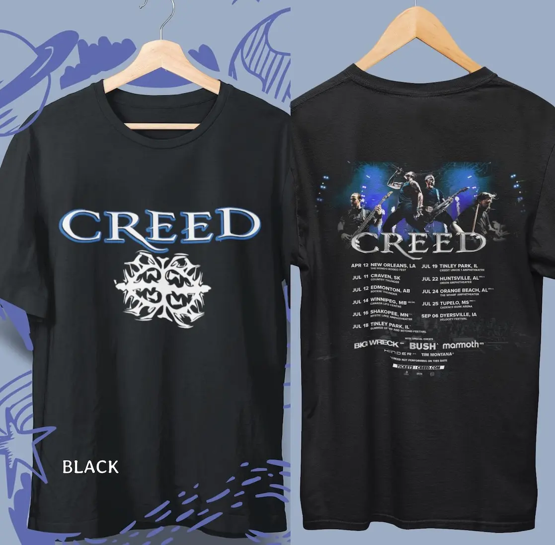 Unisex Creed Summer Tour 2026 T-Shirt, Classic Rock Band Tee, Vintage Concert Shirt, Unisex Graphic Tee