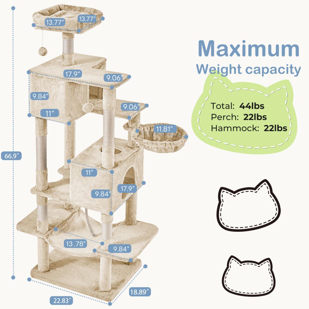 66 Inch Cat Tree Tower
