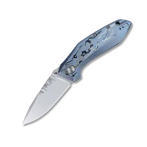 DOTS GEAR Diafire brand Hercules Jr. USA Pocket Knife with LinQ Lock 3" Magnacut Blade Ball Bearing Pivot System Anodized Titanium Handle Ideal for Everyday Carry