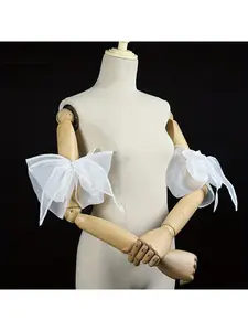 New cute small bow sash sweetheart neckline wedding dress decorative hand sleeves
