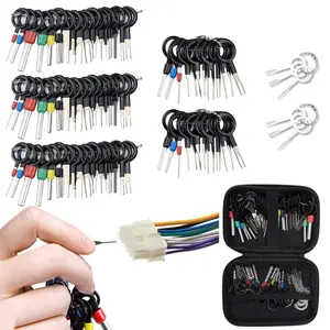 Terminal Pin Removal Tool Kit 82 Pcs Depinning Electrical Connector Pin Extractor Tool Set Wire Terminal Release for Automotive Car Household Devices - Black