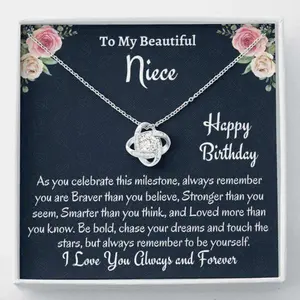 Niece Necklace, To My Niece Necklace Gift, Necklace For Niece, Birthday Necklace For Niece, Gift From Aunt Custom Necklace 82, Beautiful Necklace Gift for Niece Message Card Box, Perfect for Birthday, Christmas, Graduation