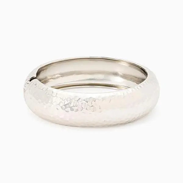 Bellezza Bronze Hammered Wide Hinged Bangle