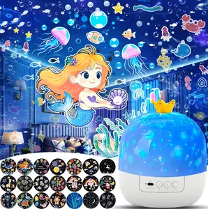 Starry Galaxy Projector Night Light for Kids Bedroom  21 Changing Films  360° Rotating Stars on Ceiling and Walls  Soothing Nursery Decor  Perfect Christmas Birthday Gift for Boys and Girls bedroom decor