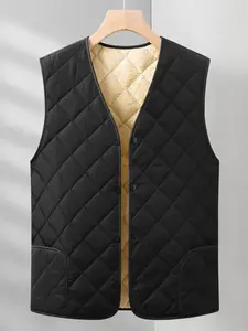 Men's Outdoor Casual Vest, Solid Color Plain Sleeveless Jacket for All Seasons, Fitted Regular Length, Ideal for Sports and Daily Wear