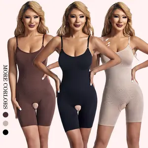 Women's High Stretch Nylon Blend Seamless Compression Bodysuit - High Stretch Shapewear, Postpartum Waist Cincher, Tummy Control, Chest Supporter, Plus Size, Light Minimalist Basic Sports Underwear for Outdoor Activities