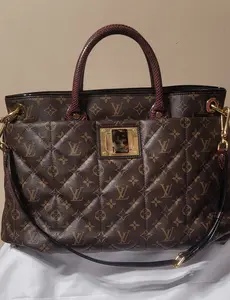 Pre-owned Louis Vuitton canvas Tote Bags Preowned Etoille Exotic python ostrich Monogram tote bag