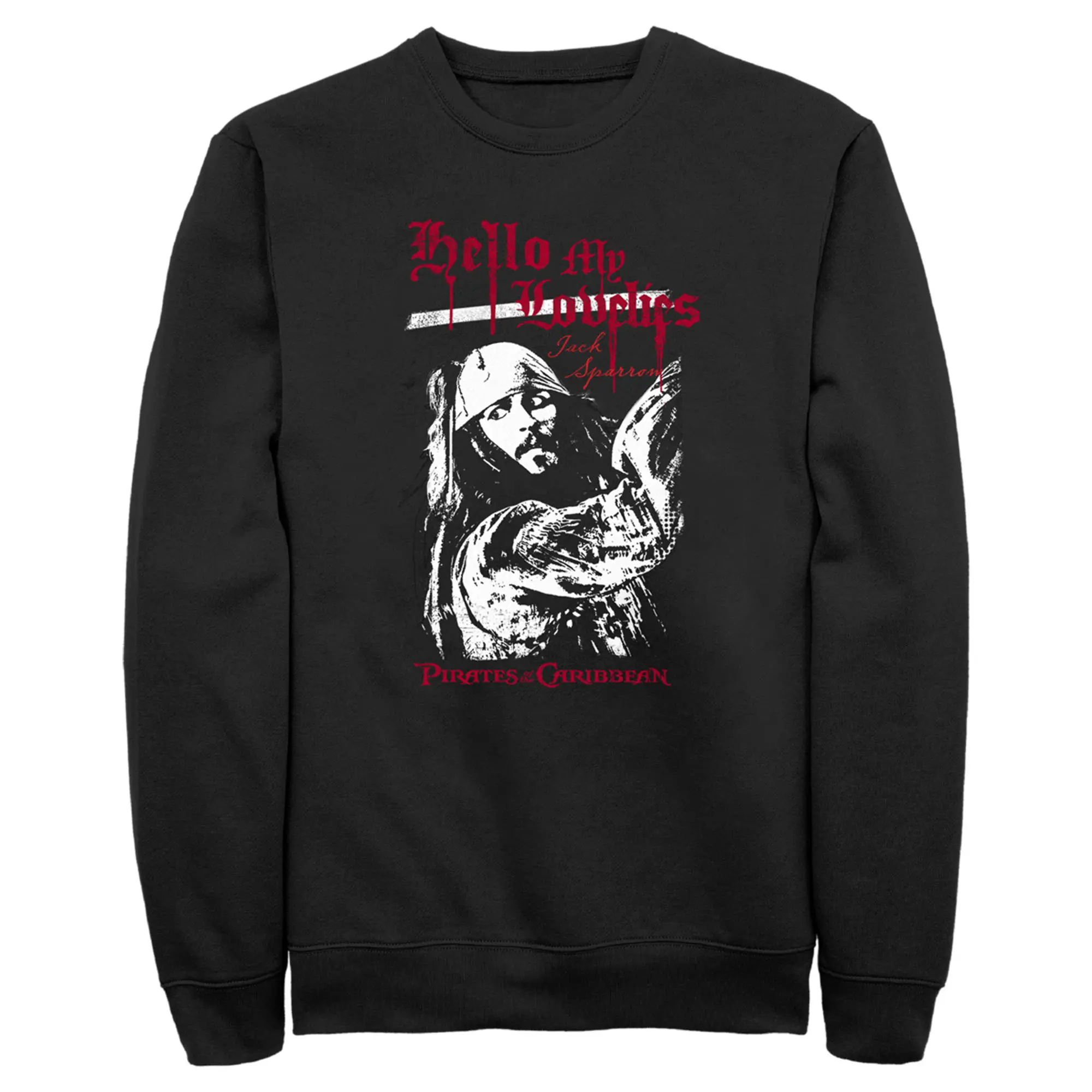 Men's Pirates of the Caribbean: Curse of the Black Pearl Jack Sparrow Hello My Lovelies Sweatshirt