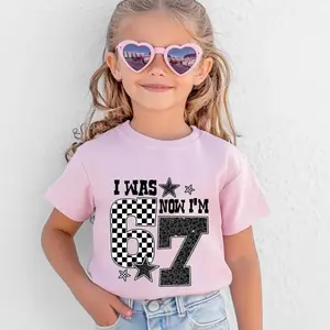 I Was 6 Now I'm 7 Shirt, 7th Birthday Boy Girl Shirt, Leopard Print Checkered Birthday Tee, Birthday Outfit Kids, Tween Birthday Gift
