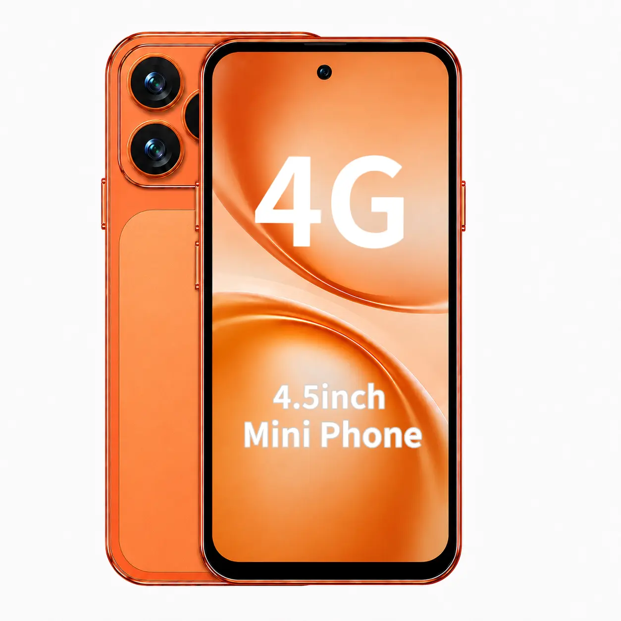 4.5 in 4G Mini Smartphone, Android 10, 2GB RAM + 16GB ROM, Quad-Core CPU, 2000mAh Battery, Dual SIM, Wireless WiFi, Bluetooth, Face Unlock, USB-C, Rear Camera, Compact Screen Telephone for Kids