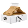 Utopia Home Slim Wooden Closet Hangers (30-Pack) - Space-Saving Organiser with Smooth Ergonomic Shoulder Grooves, Non-Slip Design, 360-Degree Rotating Hooks, Prevents Snags for Suits, Coats, Jeans
