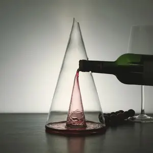 Modern Glass Wine Decanter – Unique Cone-Shaped Aerator for Red & White Wine (Hand-Blown, Elegant Design