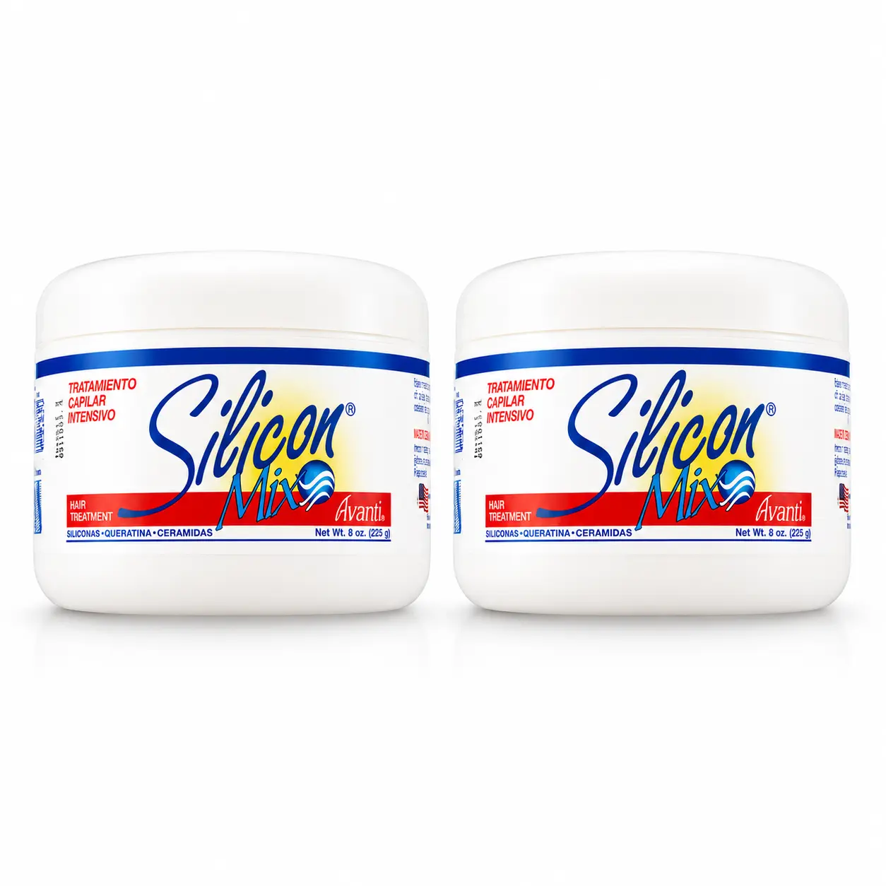 2 Pack Silicon Mix Avanti 8oz Intensive Hair Treatment Jar, Keratin Ceramides Deep Repair Mask, Hydrates Dry Brittle Human Hair Weaves, Lace Wigs & Synthetic Extensions, Fast 3-5 Minutes Weekly Care
