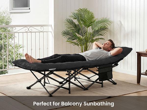 Camping Cot for Adults, 6 Angle Adjustable Folding Camping Bed with Mattress, Foldable Camping Bed for Camp, Office, Outdoor, Lightweight Camping Cot Supports 450 lbs