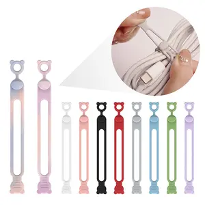 10 Pcs Silicone Data Cable Organizer, Modern Reusable Cable Ties Wire Organizers for Office, Multipurpose Elastic Cord Wraps Cable Management Charger Cord Organizer for Appliances, Electronics, Travel