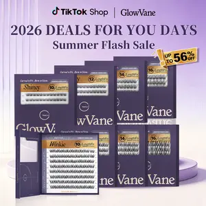 GlowVane TrueCurve Lash LengthLock Collection Cluster Eyelashes  Winkie Shiney Single Size Per Box 10mm-16mm DDCurl Ultra-Dense Long-Lasting DIY Style Lashes