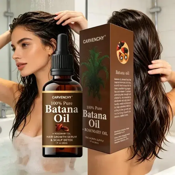 Batana Hair Care Massage Oil with Rosemary Extract & Vitamin E - Gentle Scalp-Soothing Plant-Based Serum, Unisex Daily Conditioning Essence for All Hair Textures & Silky Glossy Strands