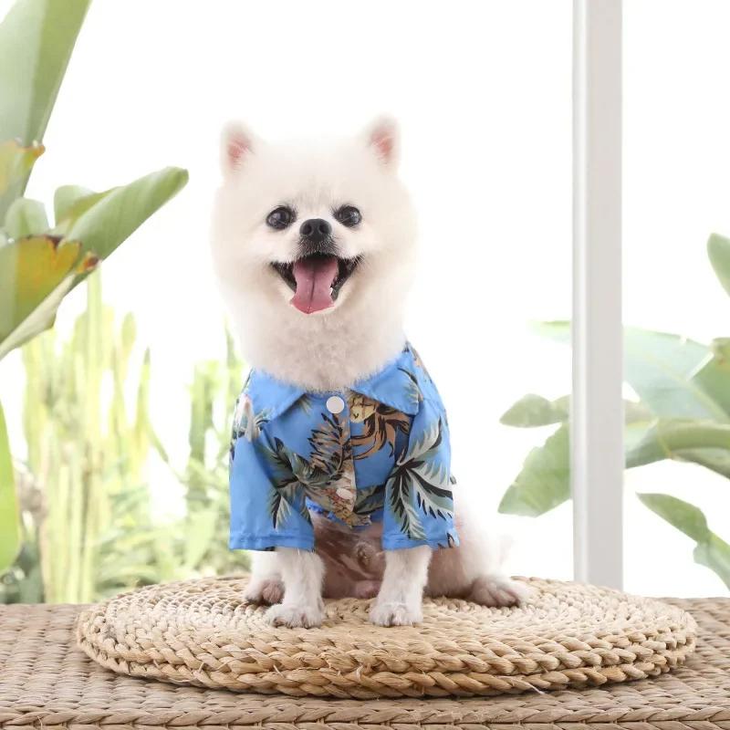 Dog T-Shirts Hawaiian Beach Style Thin Breathable Summer Dog Clothes for Small Dogs Puppy Pet Cat Vest Chihuahua Yorkies Poodle