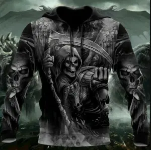 Hot Skull Reaper Motorcycles Hoodie 3D Printed Skull Art Men Women Gift Unisex