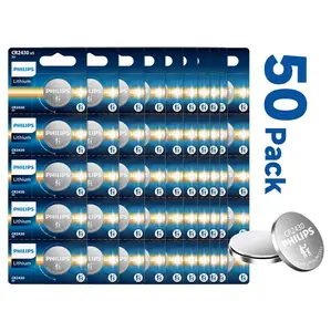 Philips CR2430 Battery 50 Pack – The 3V Lithium Coin Cell That  Actually Lasts | 280mAh for Key Fobs, Car Remotes, Garage Openers,  Glucose Meters & More | Long-Lasting Power You Can Stock Up On
